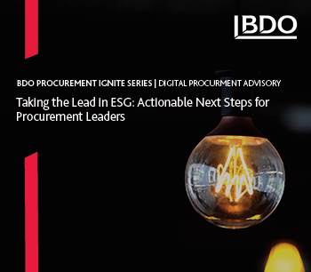 Taking the Lead in ESG: Actionable Next Steps for Procurement Leaders